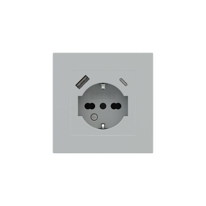 Square Plate Deep (FF/71/20Venti) (87x87) 1 window (55x55) Fenix NTM Grey Ephesus