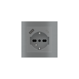 Square Plate 71 (Form/Flank/NF) (80x80) 1 window (55x55) Metal Titanium