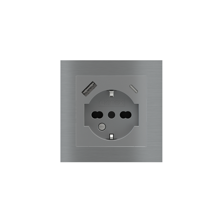 Square Plate 71 (Form/Flank/NF) (80x80) 1 window (55x55) Metal Titanium