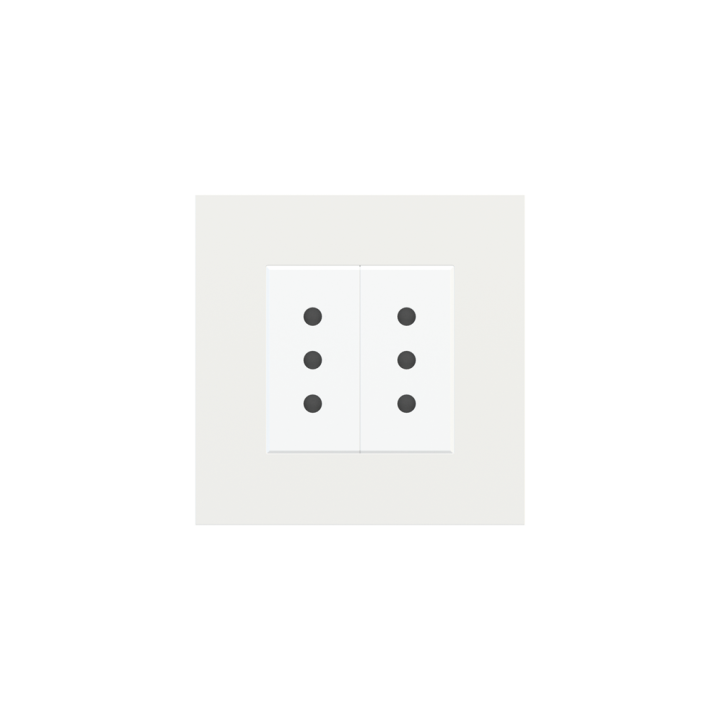 Square Plate 71 (Form/Flank/NF) (80x80) 1 window (45x45) Fenix NTM White Malè