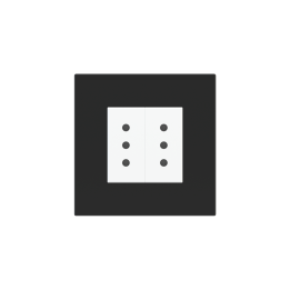 Square Plate Deep (FF/71/20Venti) (87x87) 1 window (45x45) Fenix NTM Black Ingo