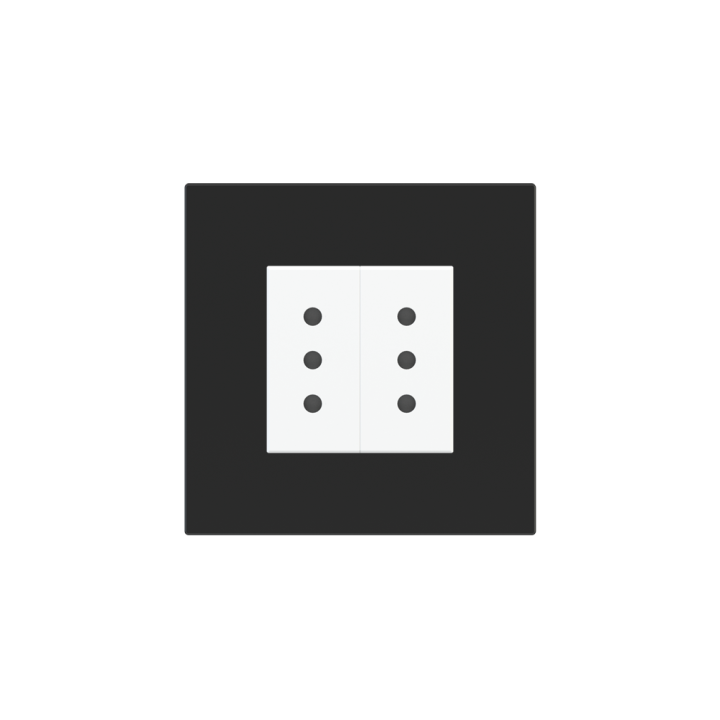 Square Plate Deep (FF/71/20Venti) (87x87) 1 window (45x45) Fenix NTM Black Ingo