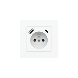 Square Plate Deep (FF/71/20Venti) (87x87) 1 window (55x55) Plastic Pure white