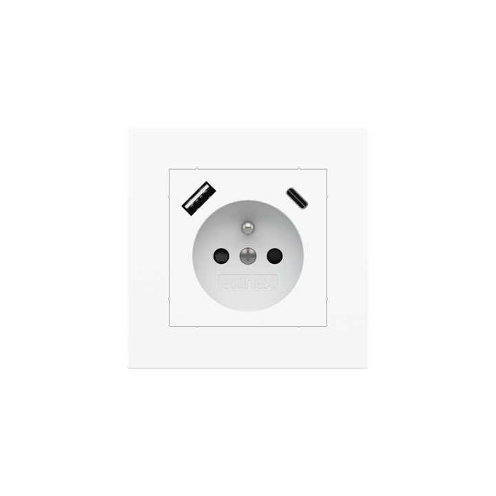 Square Plate Deep (FF/71/20Venti) (87x87) 1 window (55x55) Plastic Pure white