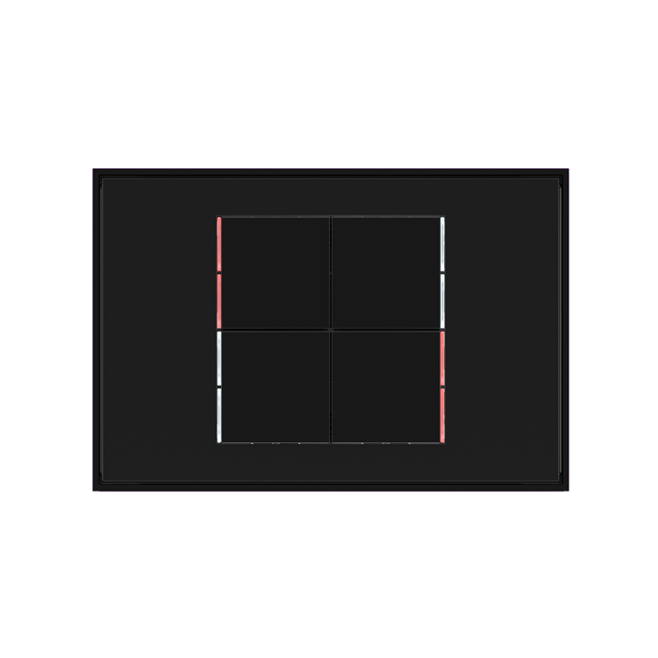 kit 4 rockers 71 serie Square (30X30) Black Plastic