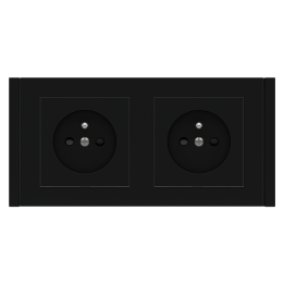 Rectangular Plate 71 (Form/Flank/NF) (80x151) 2 windows (55x55)+(55x55) Black Plastic