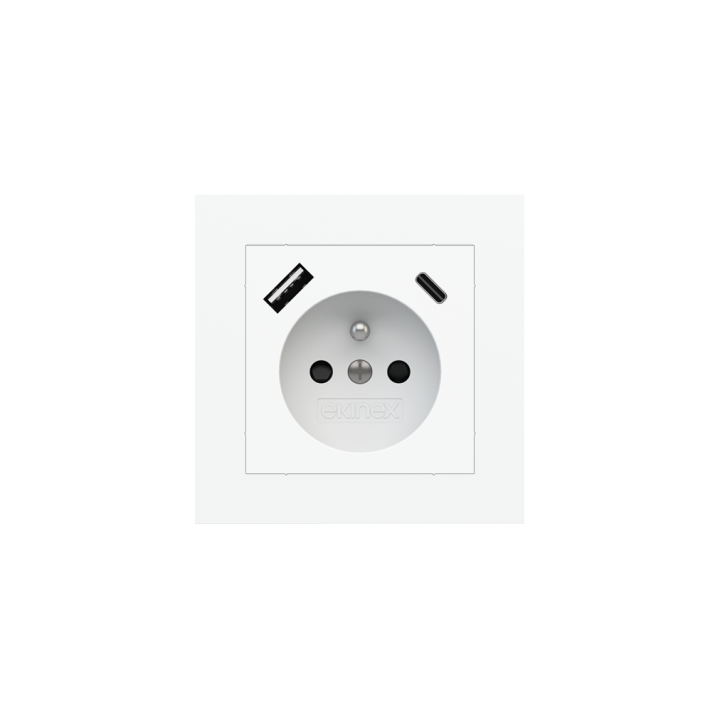 Square Plate 71 (Form/Flank/NF) (80x80) 1 window (55x55) Pure white Plastic