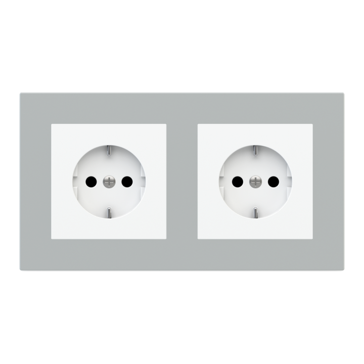 Rectangular Plate Deep (FF/71/20Venti) (87x158) 2 windows (45x45)+(45x45) Fenix NTM Grey Ephesus
