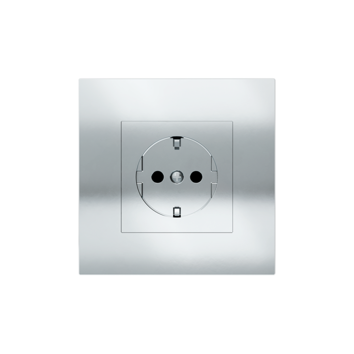 Square Plate Surface (71/20Venti) (98x98) 1 window (55x55) Metal HT Chrome