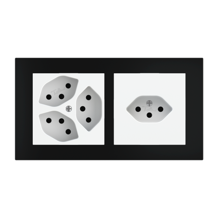 Magnetic plate 2-fold (60x60 | 60x60 mm window - 68 mm centre distance) Proxima series Metal Insense Black