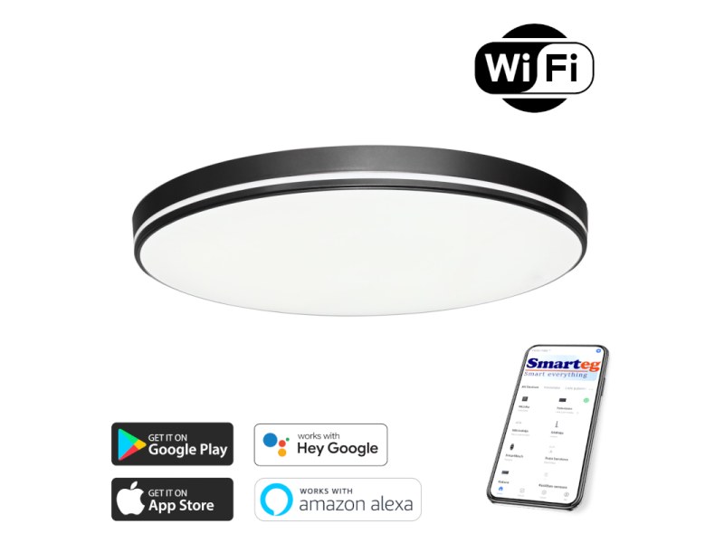 Viedā lampa 40cm 20W melns Wi-Fi