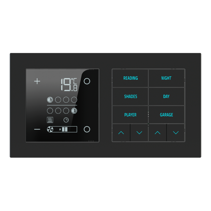 Ekinex plāksne 20venti 87x158 mm Black Ingo Fenix NTM EK-D2S-FNI