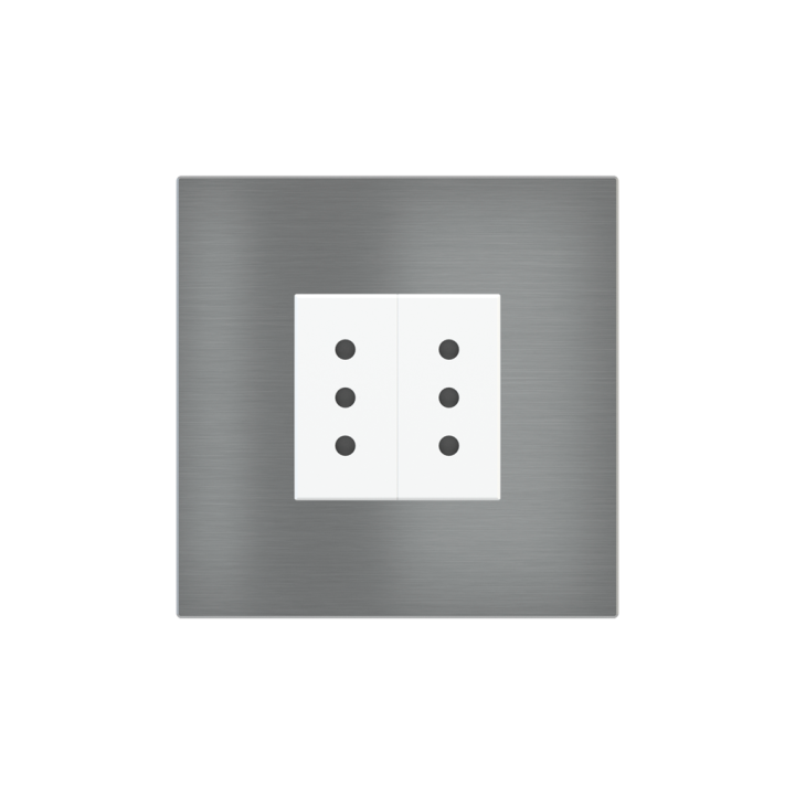 Square Plate Surface (71/20Venti) (98x98) 1 window (45x45) Metal Titanium