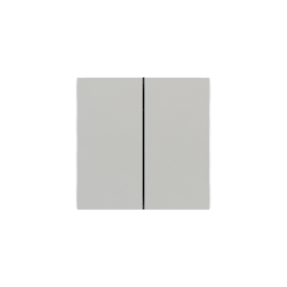 Rectangular vertical plastic rocker (2 pcs.) - for 2-fold pushbutton FF series - Silver Plastic