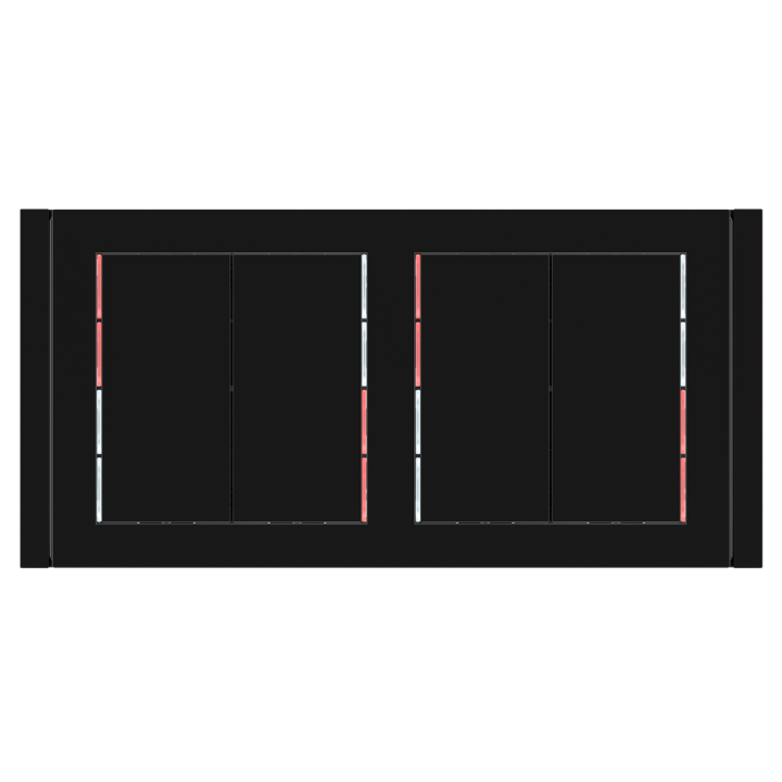 kit 2 rockers 71 serie vertical rectangular (30X60) Black Plastic