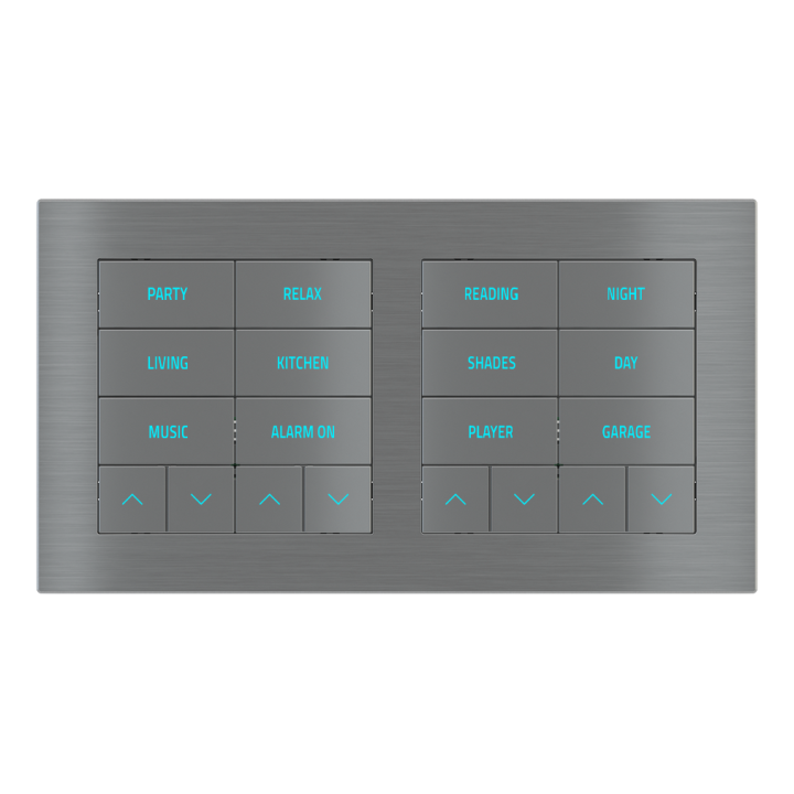 Rectangular Plate Deep (FF/71/20Venti) (87x158) 2 windows (60x60)+(60x60) Metal Titanium