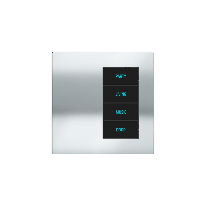 Square Plate Deep (20Venti) (87x87) 1 window (30x60) Metal HT Chrome