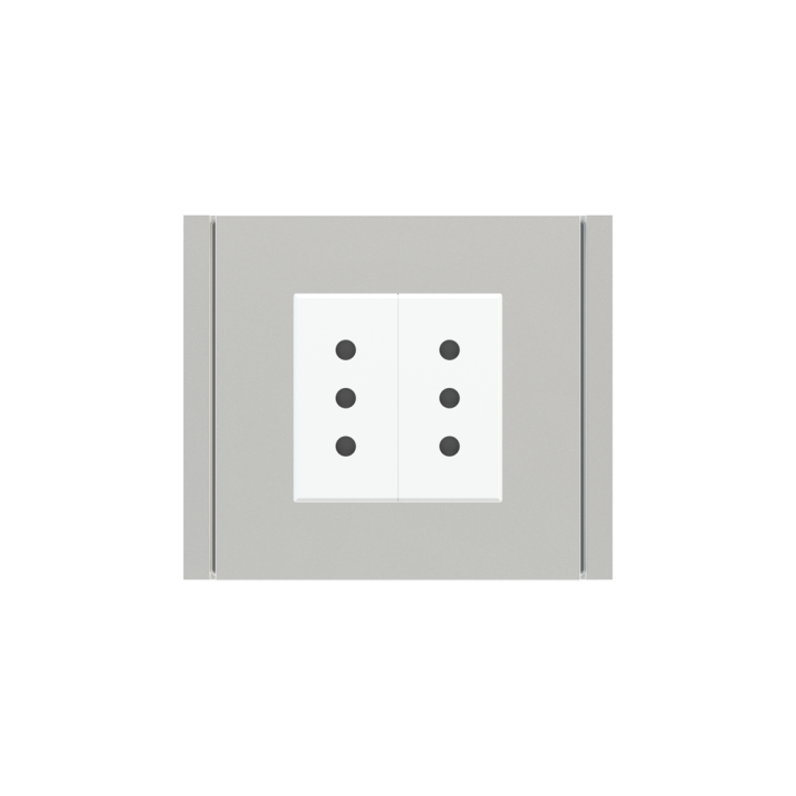 Square Plate 71 (Form/Flank/NF) (80x80) 1 window (45x45) Silver Plastic