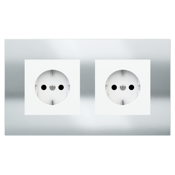 Ekinex plāksne 20venti 98x168 mm hroms metāls EK-S2E-CRO