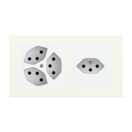 Magnetic plate 2-fold (60x60 | 60x60 mm window - 68 mm centre distance) Proxima series Metal Warm White