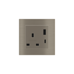 Ekinex розетка 55x55 mm никель металл EK-PSC-UK-USB-GBR