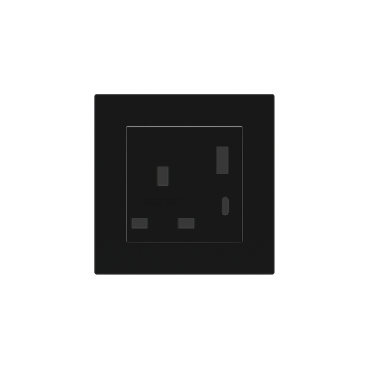 Ekinex kontaktligzda 55x55 mm melns plastmasa EK-PSC-UK-USB-GAE