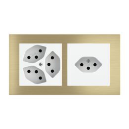 Magnetic plate 2-fold (60x60 | 60x60 mm window - 68 mm centre distance) Proxima series Metal Brass