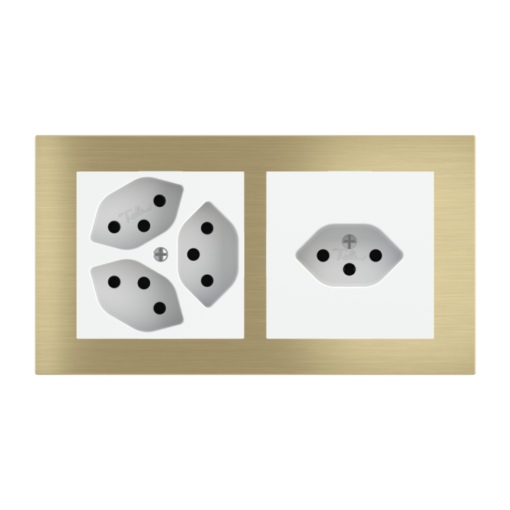 Magnetic plate 2-fold (60x60 | 60x60 mm window - 68 mm centre distance) Proxima series Metal Brass