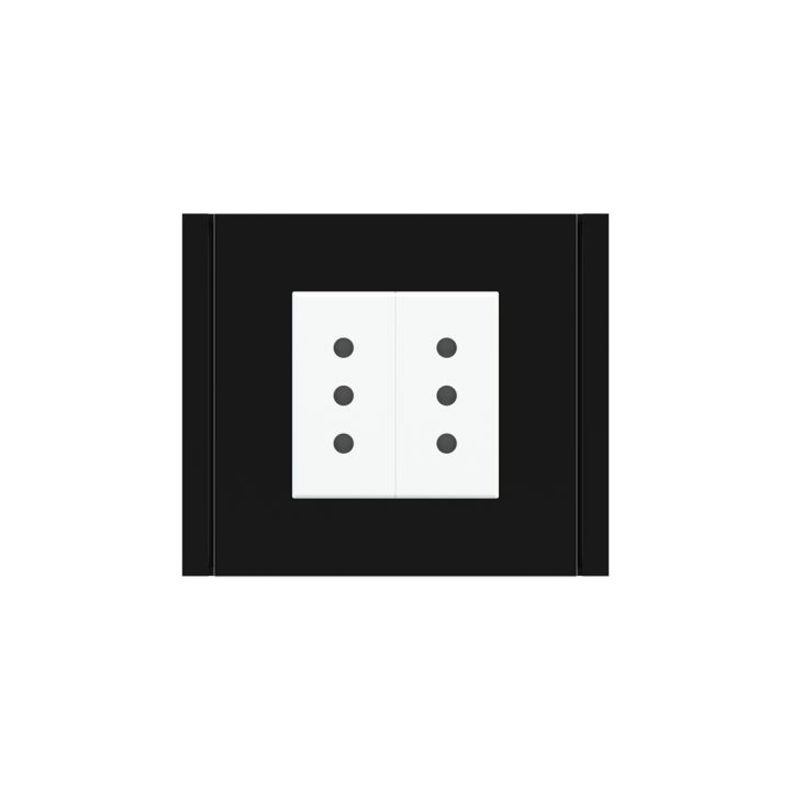 Square Plate 71 (Form/Flank/NF) (80x80) 1 window (45x45) Black Plastic