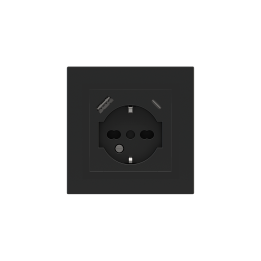 Square Plate Deep (FF/71/20Venti) (87x87) 1 window (55x55) Fenix NTM Black Ingo