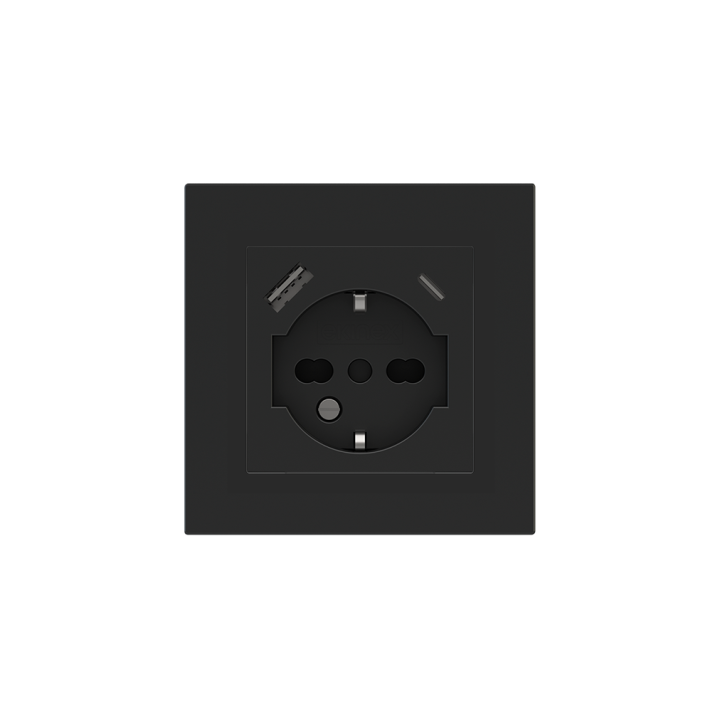 Square Plate Deep (FF/71/20Venti) (87x87) 1 window (55x55) Fenix NTM Black Ingo