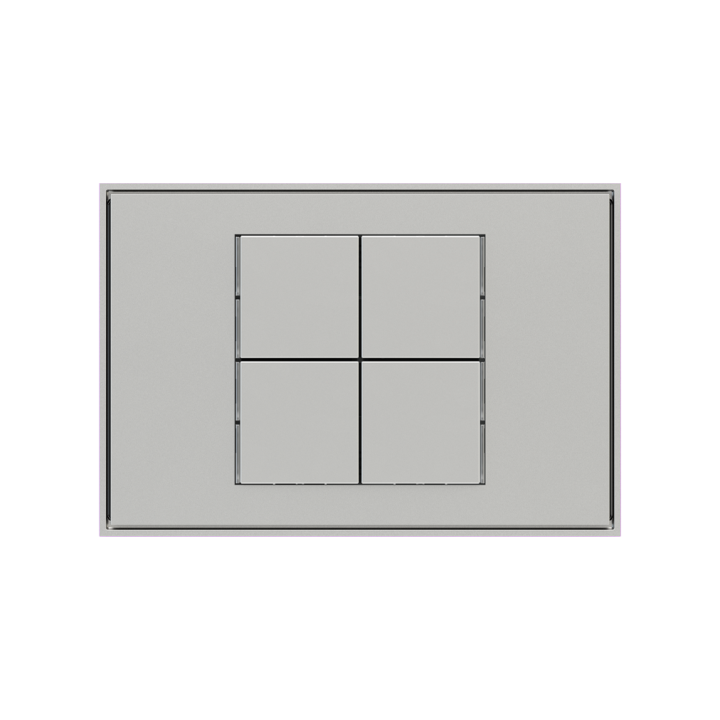 kit 4 rockers 71 serie Square (30X30) Silver Plastic