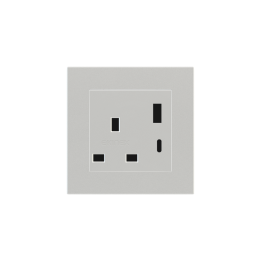 Ekinex розетка 55x55 mm серебро пластик EK-PSC-UK-USB-GAG