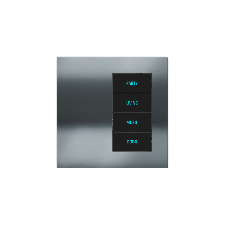 Square Plate Deep (20Venti) (87x87) 1 window (30x60) Metal HT Black