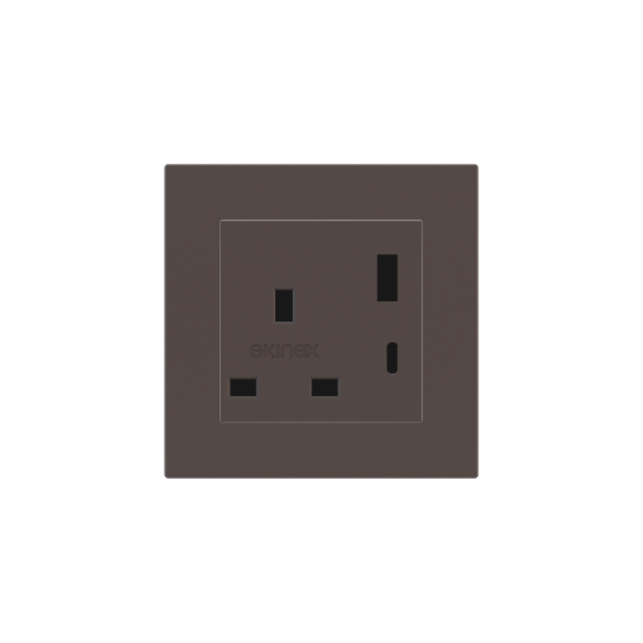 Ekinex kontaktligzda 55x55 mm Cocoa Orinoco Fenix NTM EK-PSC-UK-USB-FCC