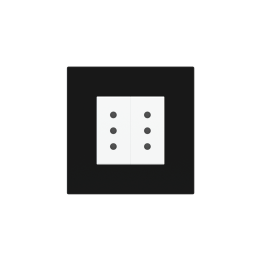 Square Plate Deep (FF/71/20Venti) (87x87) 1 window (45x45) Plastic Intense Black