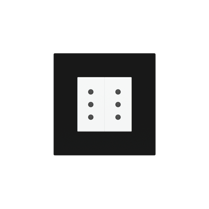 Square Plate Deep (FF/71/20Venti) (87x87) 1 window (45x45) Plastic Intense Black