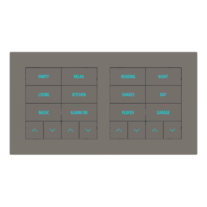 Rectangular Plate Deep (FF/71/20Venti) (87x158) 2 windows (60x60)+(60x60) Fenix NTM Grey London