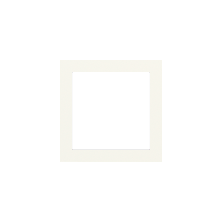 Square Plate 71 (Form/Flank/NF) (80x80) 1 window (60x60) White Plastic