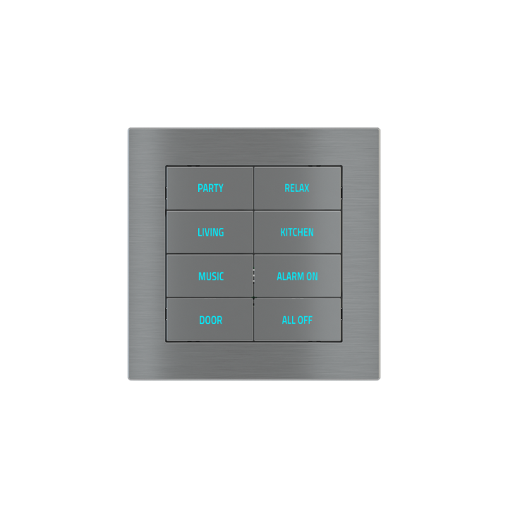 Square Plate Deep (FF/71/20Venti) (87x87) 1 window (60x60) Metal Titanium