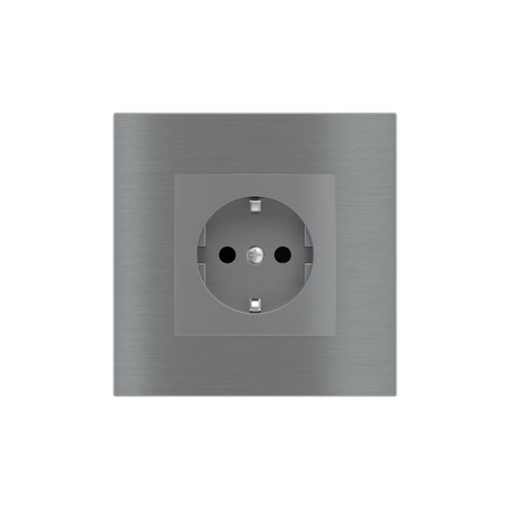 Square Plate Surface (71/20Venti) (98x98) 1 window (55x55) Metal Titanium