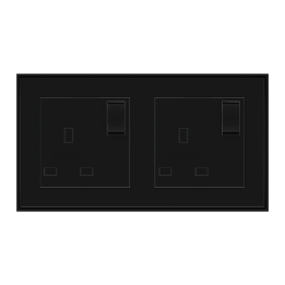 Square Plate 71 (Form/Flank/NF) (80x80) 1 window (55x55) Black Plastic