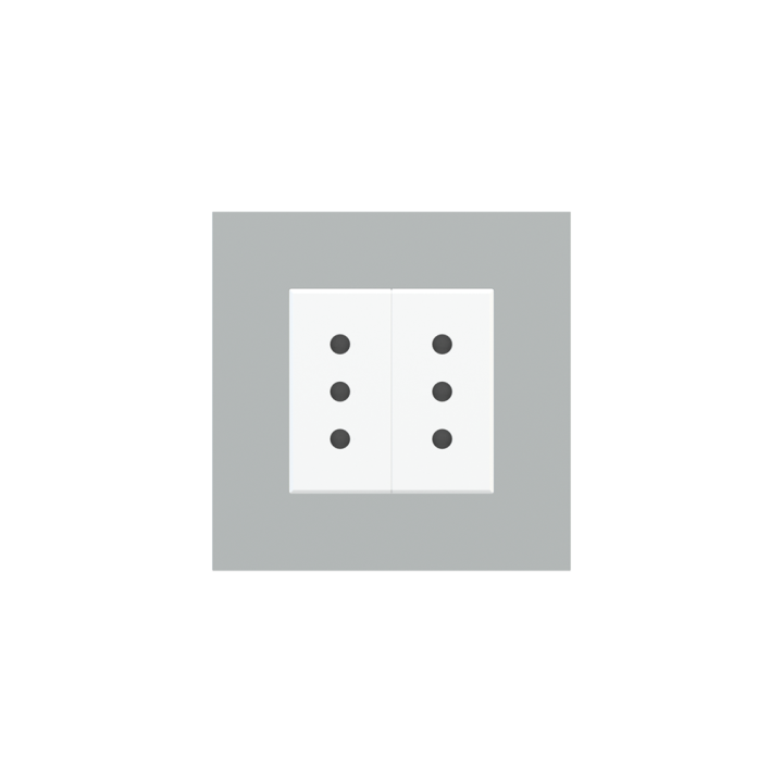 Square Plate 71 (Form/Flank/NF) (80x80) 1 window (45x45) Fenix NTM Grey Ephesus