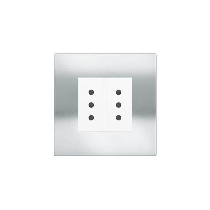 Square Plate Deep (FF/71/20Venti) (87x87) 1 window (45x45) Metal HT Chrome