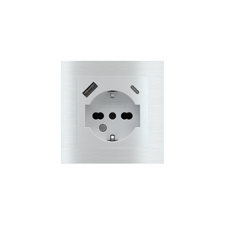 Square Plate 71 (Form/Flank/NF) (80x80) 1 window (55x55) Metal Alluminium