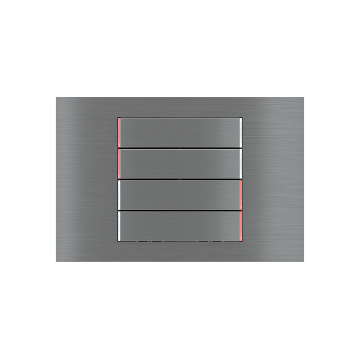 kit 4 rockers 71 serie horizontal rectangular (60X15) Metal Titanium