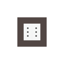 Square Plate 71 (Form/Flank/NF) (80x80) 1 window (45x45) Fenix NTM Cocoa Orinoco
