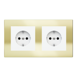 Rectangular Plate Deep (FF/71/20Venti) (87x158) 2 windows (45x45)+(45x45) Metal HT Champagne