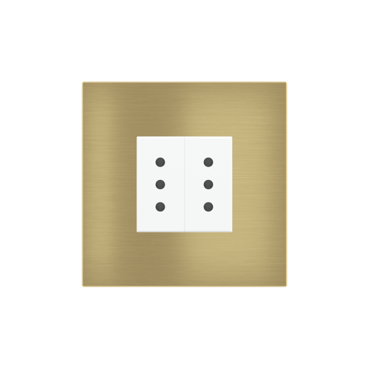 Square Plate Surface (71/20Venti) (98x98) 1 window (45x45) Metal Brass