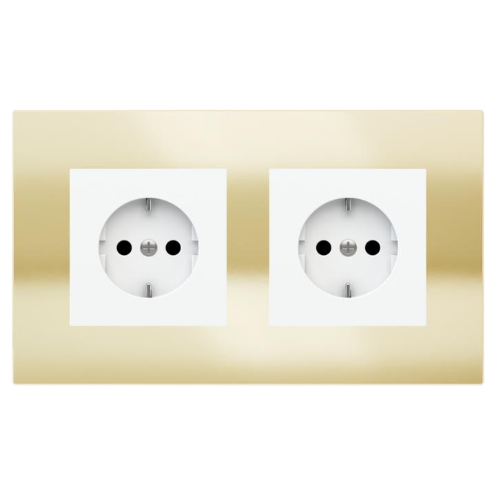 Rectangular Plate Surface (71/20Venti) (98x168) 2 windows (45x45)+(45x45) Metal HT Champagne